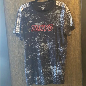 Vox Populi Tokyo Graphic Tee XL Black Marble Print Streetwear T Shirt